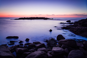 Photographie pose longue bord de mer